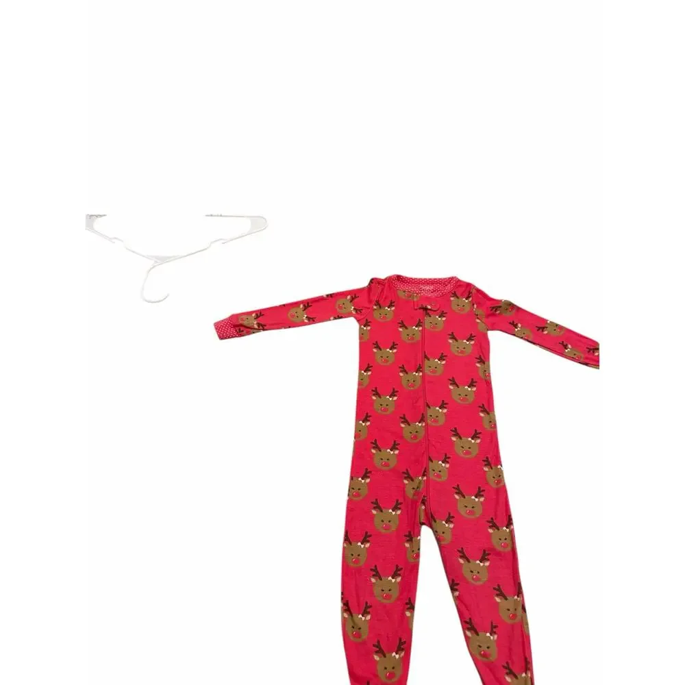 The Children's Place Baby 2T Reindeer Print Long Sleeve Stretchie One Piece